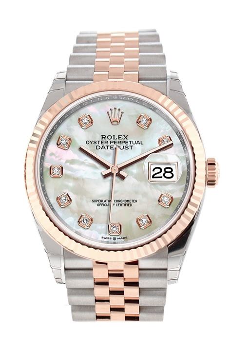 rolex women's datejust mother of pearl|Rolex Datejust 36 with diamonds.